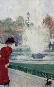 Jean Beraud Parisienne Au Rond-Point Des Champs Elysees oil painting artist